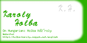 karoly holba business card